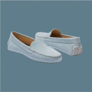 M. Gemi Felix Moccasin Suede Driver Sky Blue 5